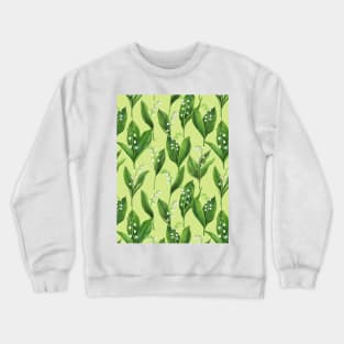 Lily of the valley on honeydew green Crewneck Sweatshirt